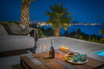 Contemporary Seaside Villa with Heated Pool, Seget Donji