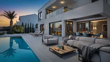 Contemporary Seaside Villa with Heated Pool, Seget Donji