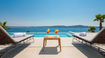 Contemporary Seaside Villa with Heated Pool, Seget Donji