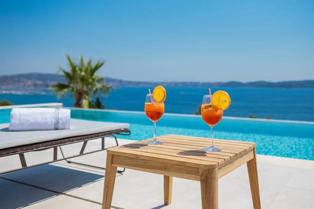 Contemporary Seaside Villa with Heated Pool, Seget Donji