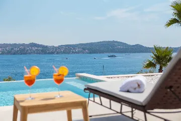 Contemporary Seaside Villa with Heated Pool, Seget Donji