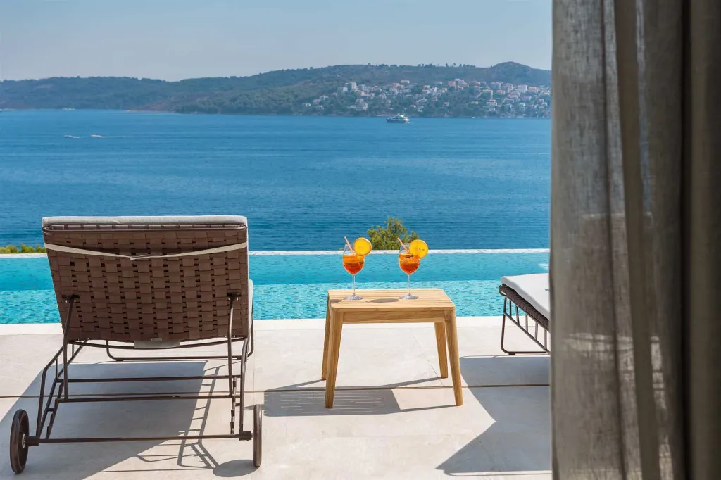 Contemporary Seaside Villa with Heated Pool, Seget Donji