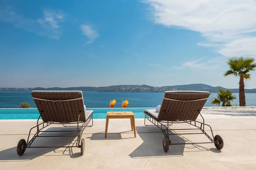 Contemporary Seaside Villa with Heated Pool, Seget Donji