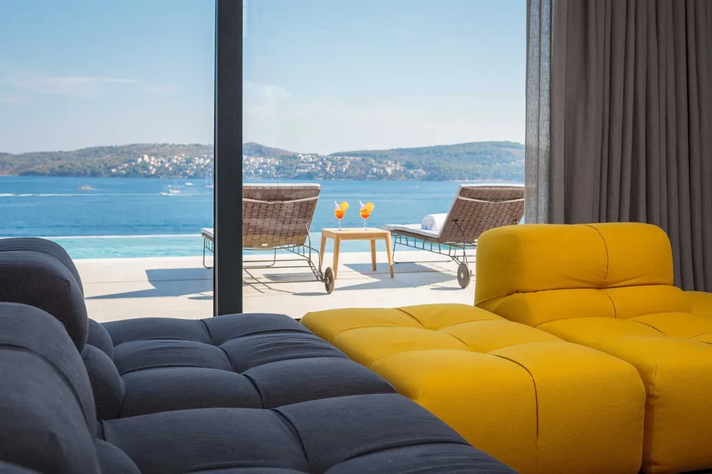 Contemporary Seaside Villa with Heated Pool, Seget Donji