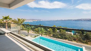 Contemporary Seaside Villa with Heated Pool, Seget Donji