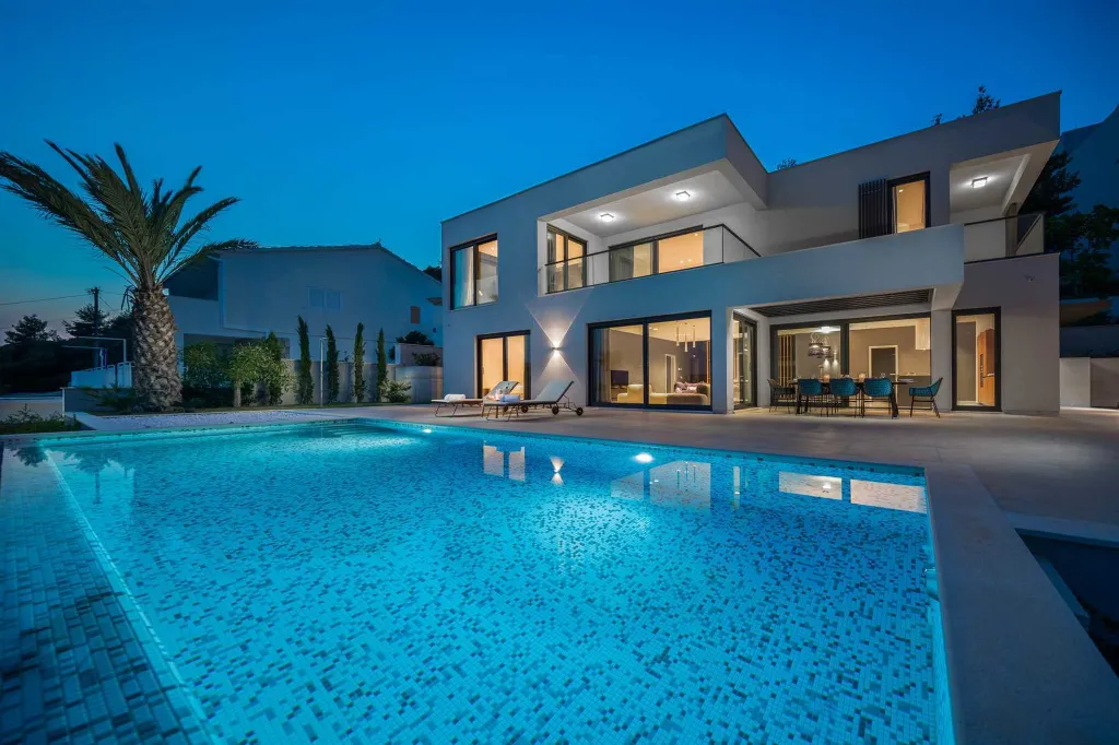 Contemporary Seaside Villa with Heated Pool, Seget Donji