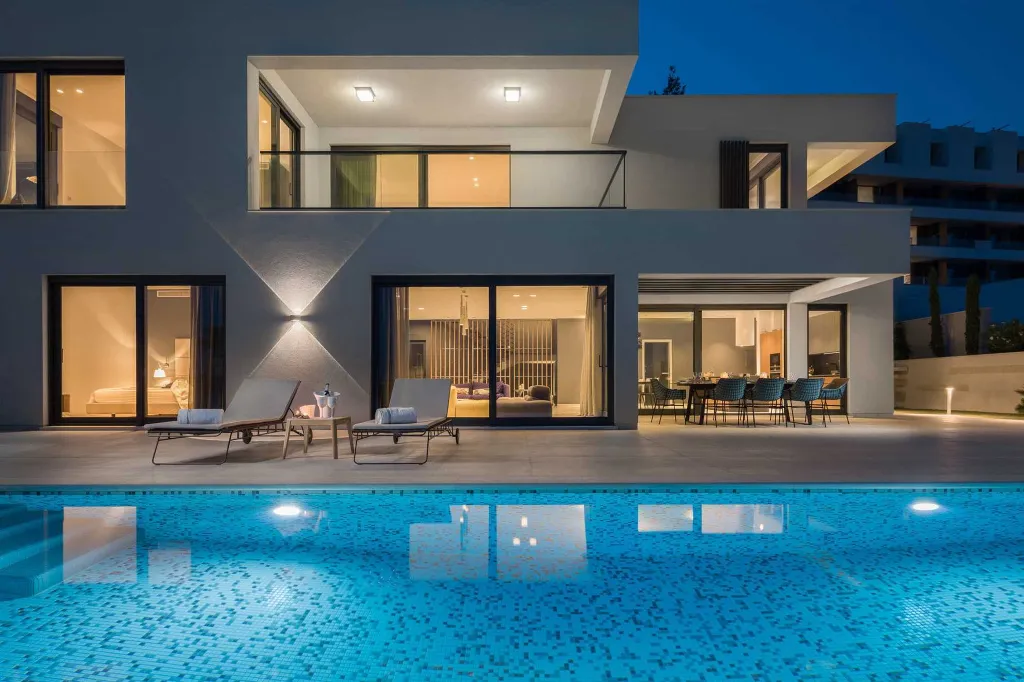 Contemporary Seaside Villa with Heated Pool, Seget Donji