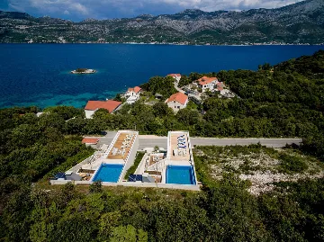 Modern Twin Villa with Pools in Korcula