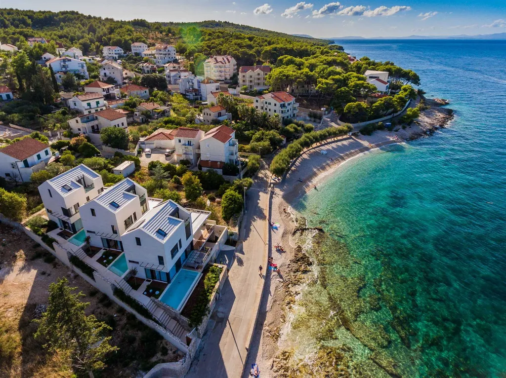 Beachfront Villa Retreat in Sutivan with Pool