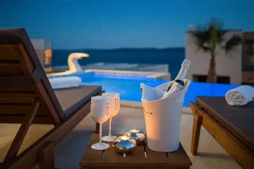 Elegant Seaview Villa with Pool in Okrug Gornji