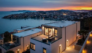 Contemporary Seaside Villa with Pool – Okrug Gornji