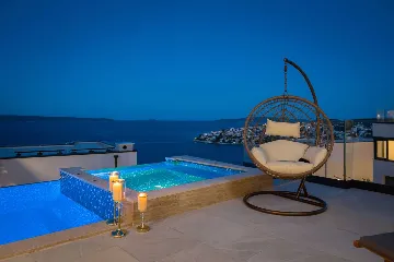 Contemporary Seaside Villa with Pool in Okrug Gornji