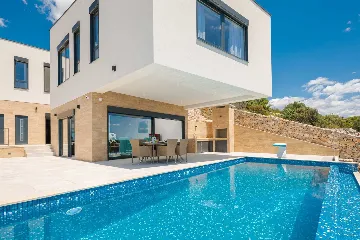 Contemporary Seaside Villa with Pool in Okrug Gornji