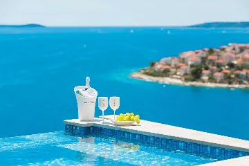 Contemporary Seaside Villa with Pool in Okrug Gornji
