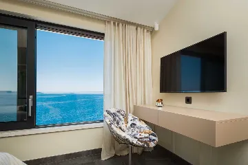 Contemporary Seafront Villa with Heated Pool in Okrug Gornji