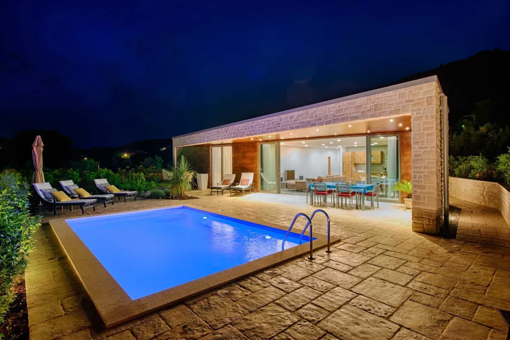 Modern Villa with Pool and Mooring in Korčula