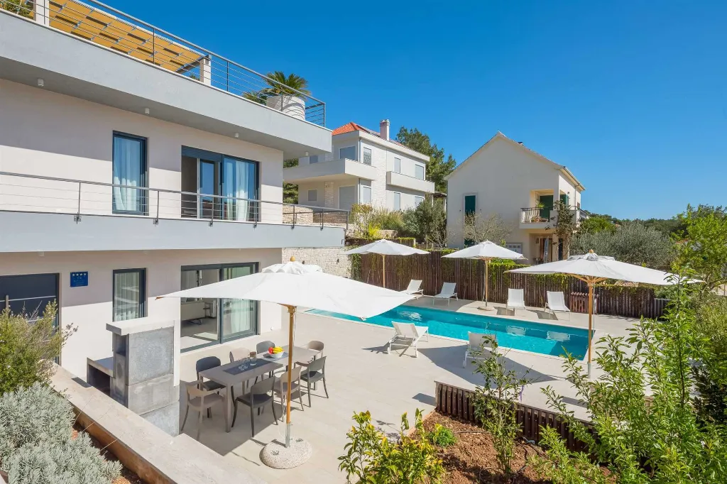 Modern Seaside Villa with Heated Pool in Milna