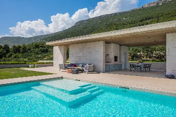 Contemporary Villa Retreat with Heated Pool in Kaštel Stari