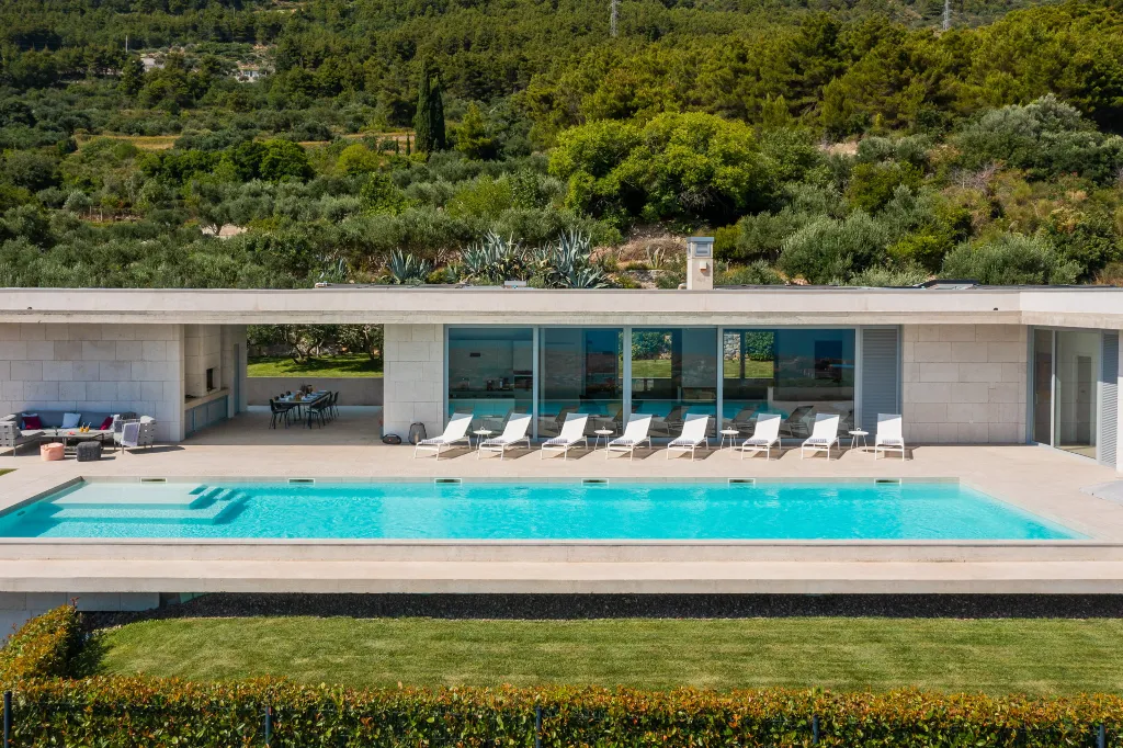 Contemporary Villa Retreat with Heated Pool in Kaštel Stari