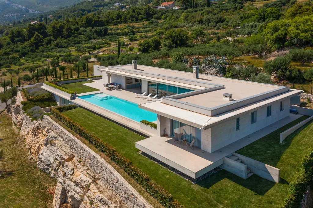 Contemporary Villa Retreat with Heated Pool in Kaštel Stari