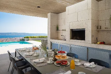 Contemporary Villa Retreat with Heated Pool in Kaštel Stari