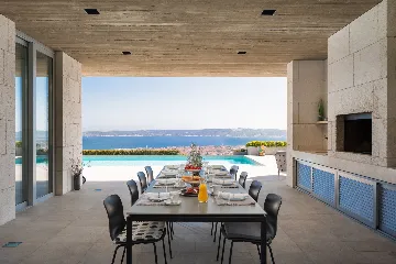 Contemporary Villa Retreat with Heated Pool in Kaštel Stari