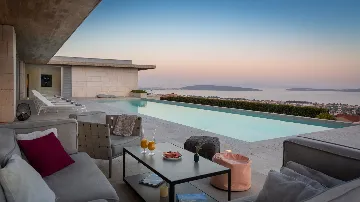 Contemporary Villa Retreat with Heated Pool in Kaštel Stari