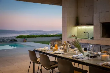 Contemporary Villa Retreat with Heated Pool in Kaštel Stari