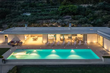 Contemporary Villa Retreat with Heated Pool in Kaštel Stari