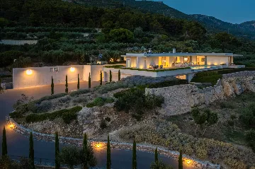 Contemporary Villa Retreat with Heated Pool in Kaštel Stari