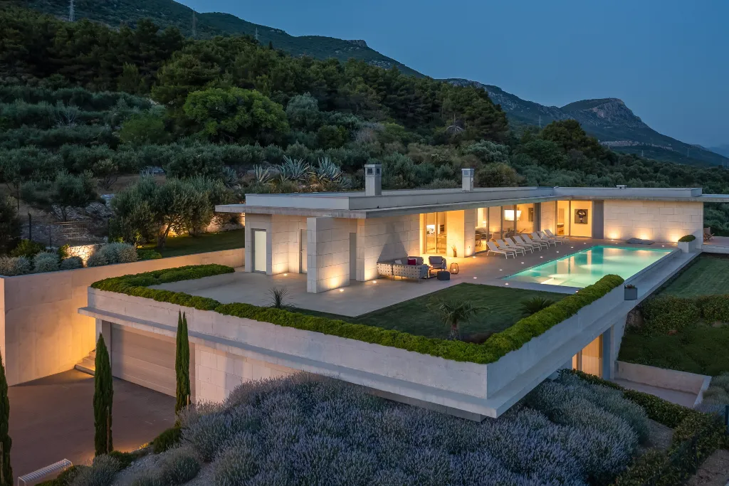 Contemporary Villa Retreat with Heated Pool in Kaštel Stari