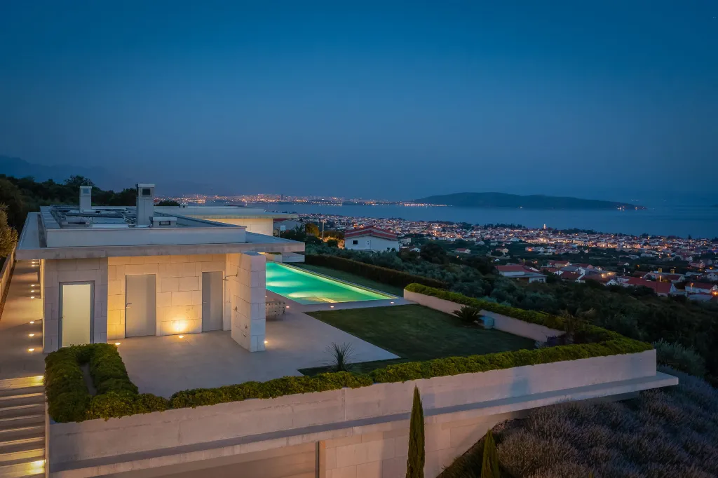 Contemporary Villa Retreat with Heated Pool in Kaštel Stari