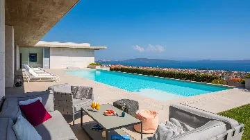 Contemporary Villa Retreat with Heated Pool in Kaštel Stari