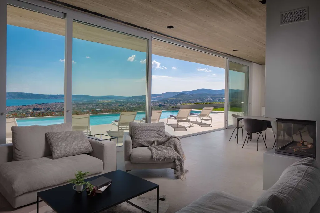 Contemporary Villa Retreat with Heated Pool in Kaštel Stari