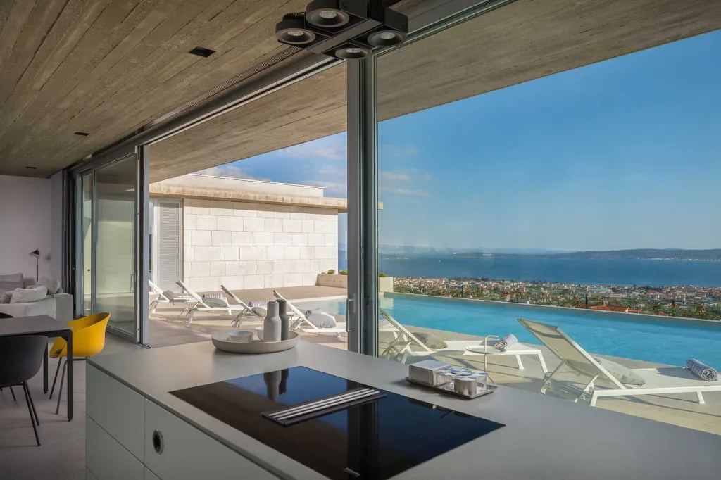 Contemporary Villa Retreat with Heated Pool in Kaštel Stari