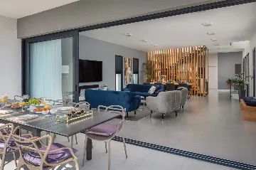 Contemporary Beachfront Villa with Pool, Marina