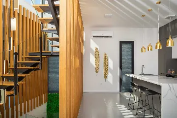 Contemporary Beachfront Villa with Pool, Marina