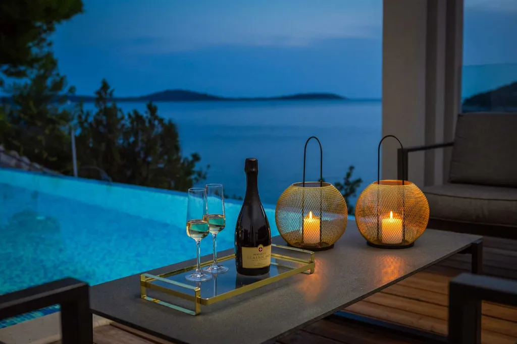 Contemporary Beachfront Villa with Pool, Marina