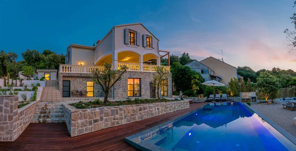 Modern 4-Bedroom Seaside Villa Žrnovo with Pool
