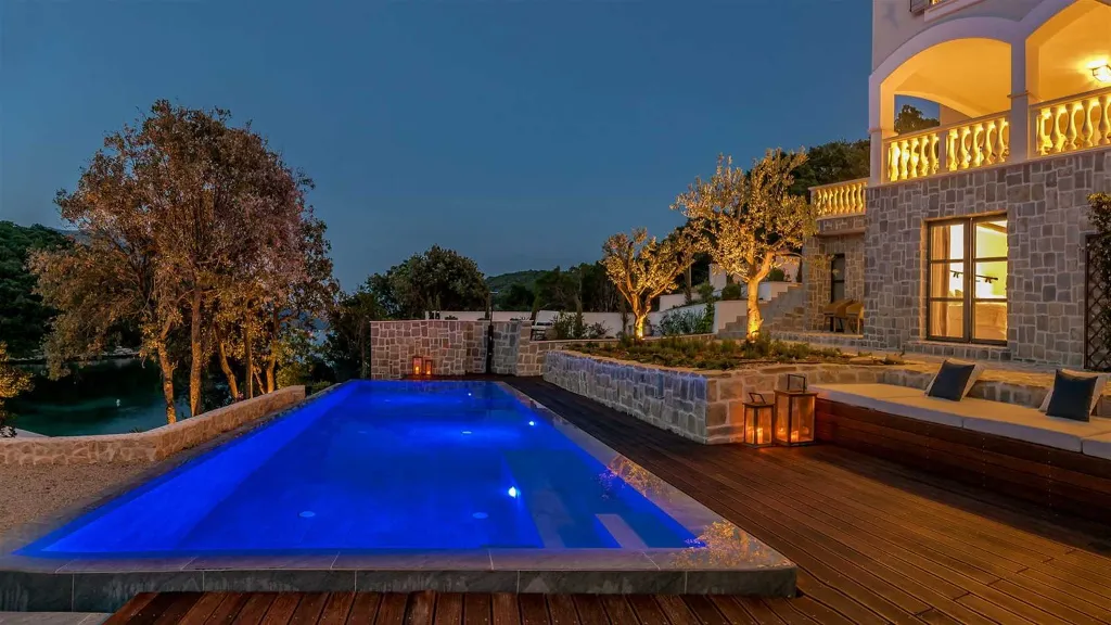 Modern 4-Bedroom Seaside Villa Žrnovo with Pool