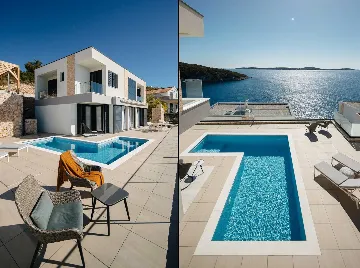 Contemporary Seaside Villa with Heated Pool in Vinišće