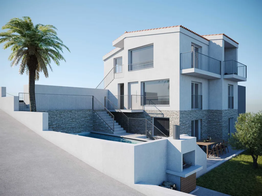 Modern Seaside Villa with Heated Pool in Rogoznica