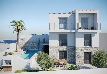 Modern Seaside Villa with Heated Pool in Rogoznica