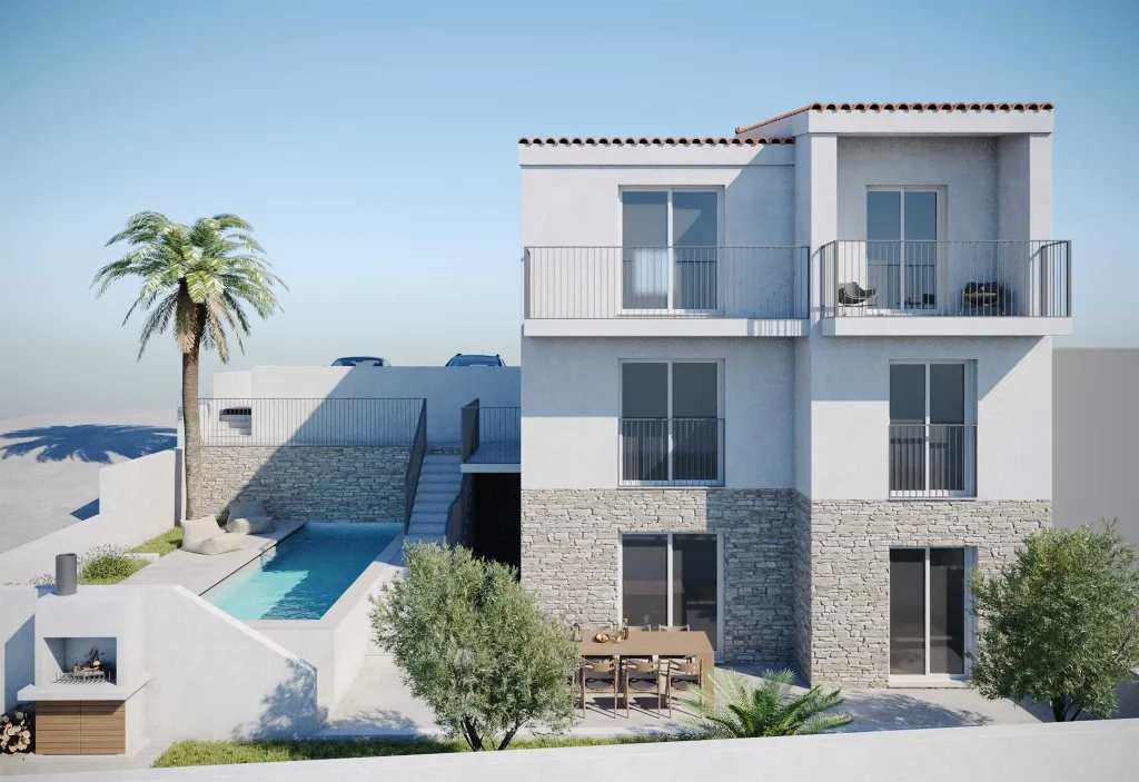 Modern Seaside Villa with Heated Pool in Rogoznica