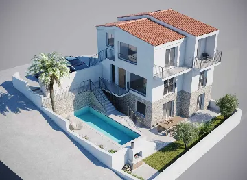 Modern Seaside Villa with Heated Pool in Rogoznica