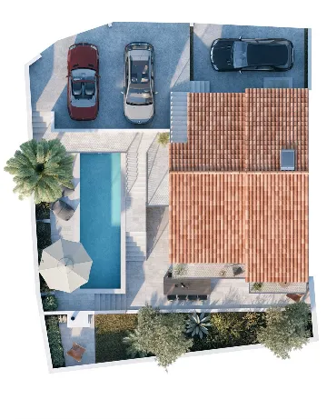 Modern Seaside Villa with Heated Pool in Rogoznica