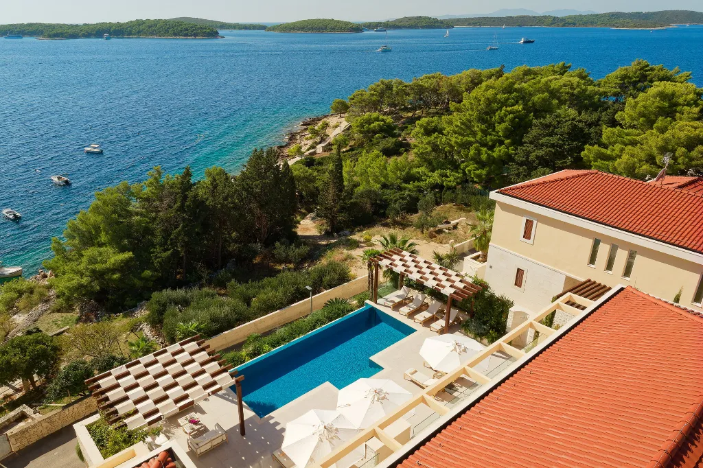 Seafront Villa Retreat with Pool in Hvar