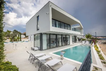 Seafront Modern Villa with Pool in Rogoznica