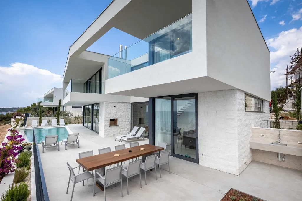 Seafront Modern Villa with Pool in Rogoznica