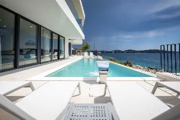 Seafront Modern Villa with Pool in Rogoznica